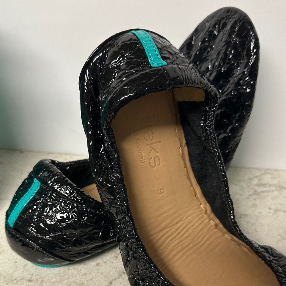 Tieks Shiny Black Ballet Flats - Picture 2 of 7